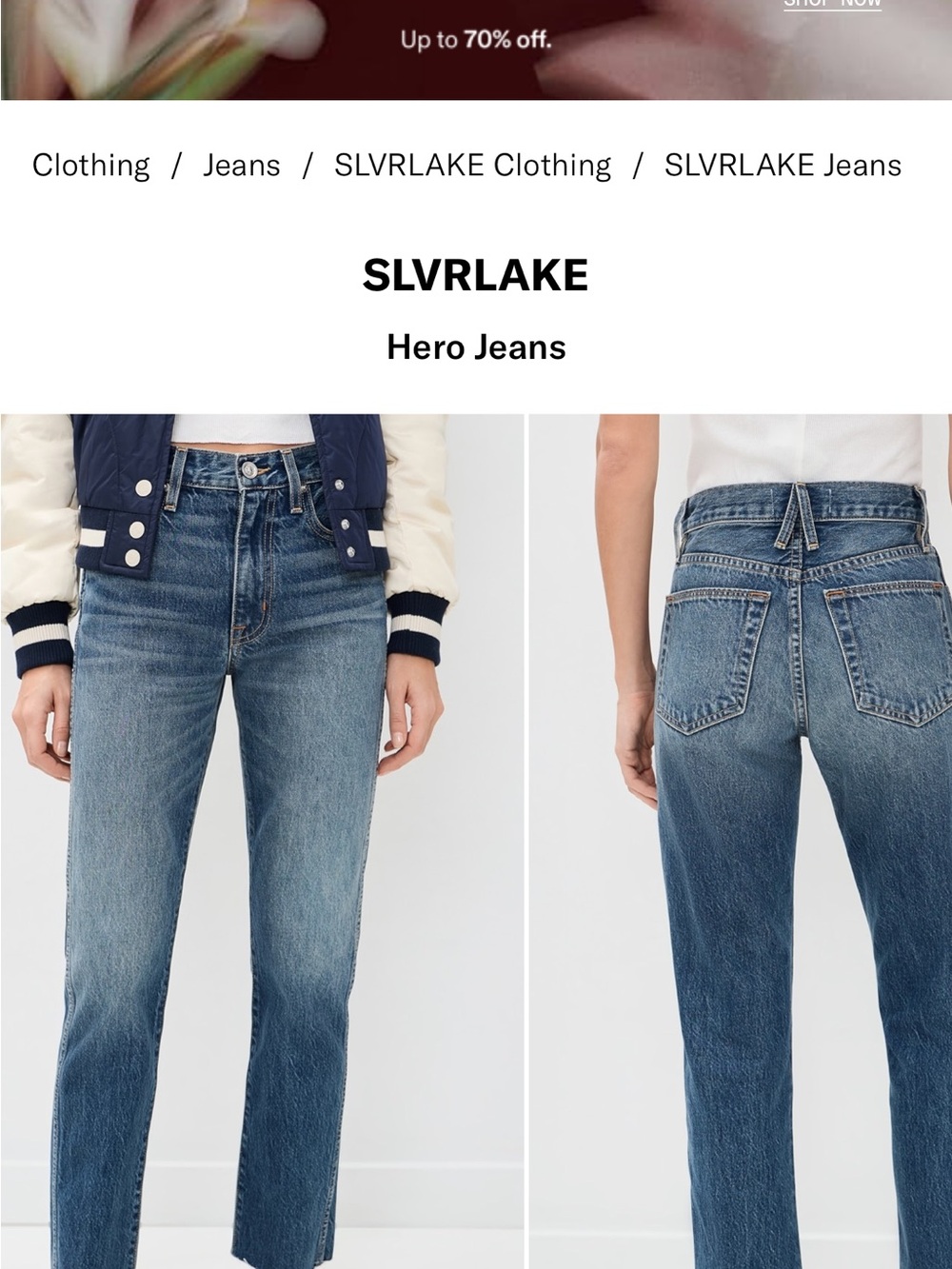 SLVRLAKE Hero Jeans - Medium Blue Straight Leg 28